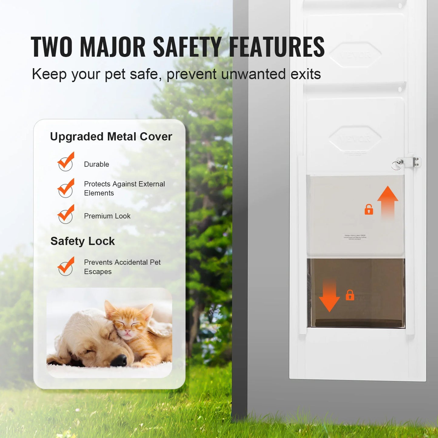 SucceBuy Dog Door for Sliding Glass Door Aluminum Frame Adjustable
