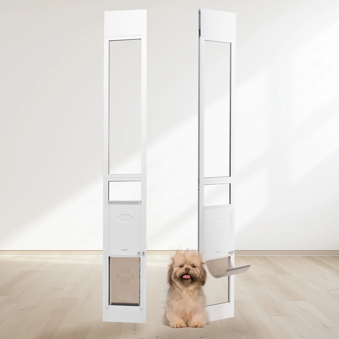 SucceBuy Dog Door for Sliding Glass Door Aluminum Frame Adjustable