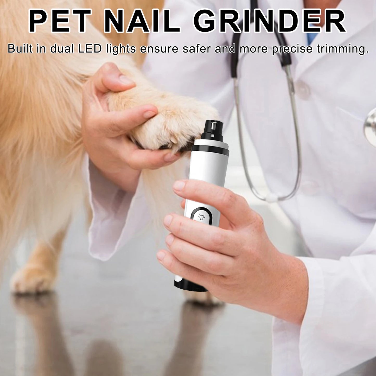 APWIKOGER Electric Dog Nail Grinder Rechargeable Trimmer For Pets