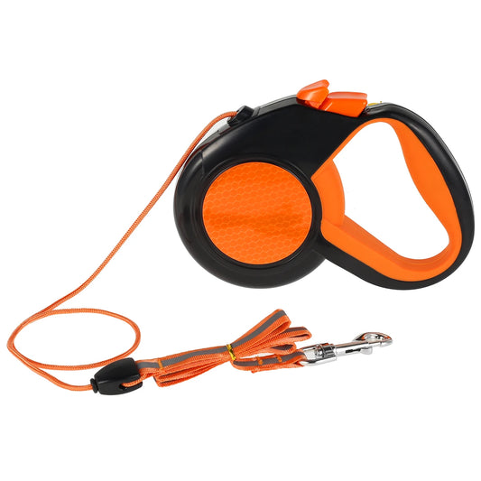 Retractable Dog Leash Heavy-Duty With Reflective Tape Non-Slip Handle