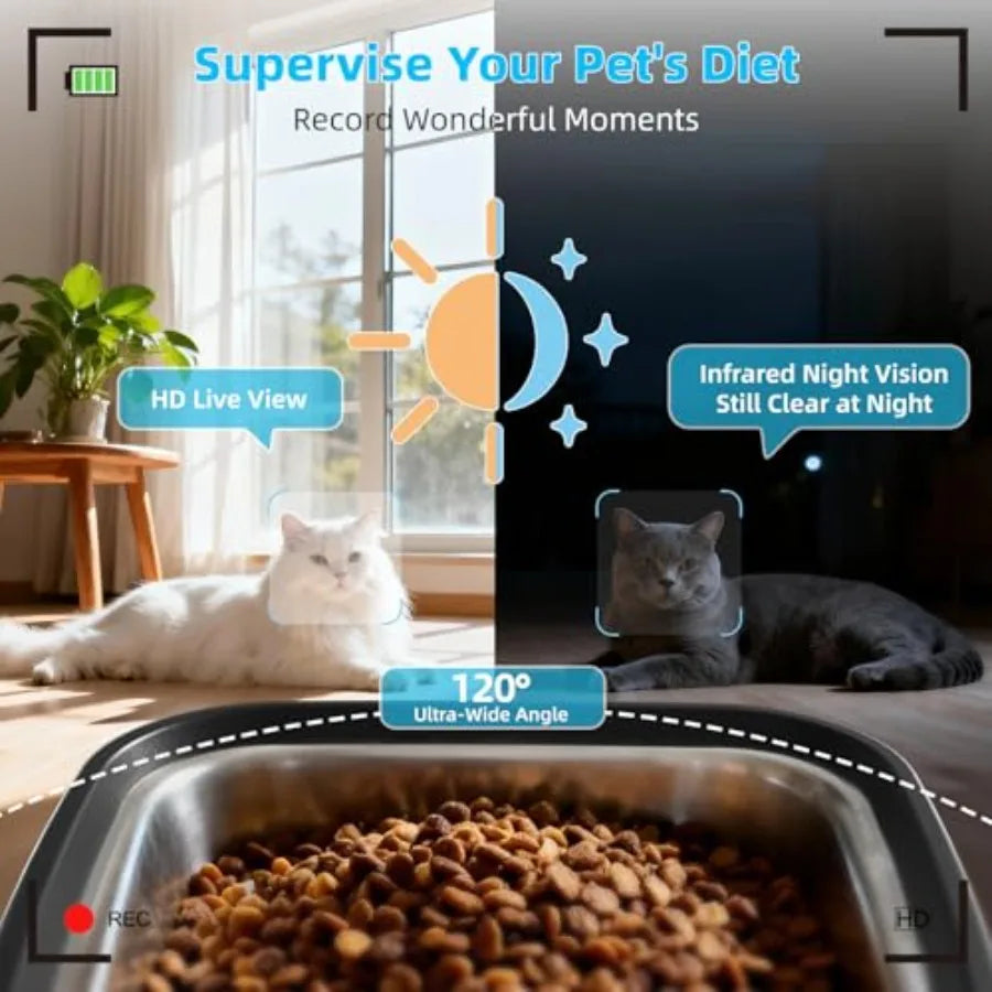 MDNG Automatic Cat Feeder With 2K Camera And WiFi App