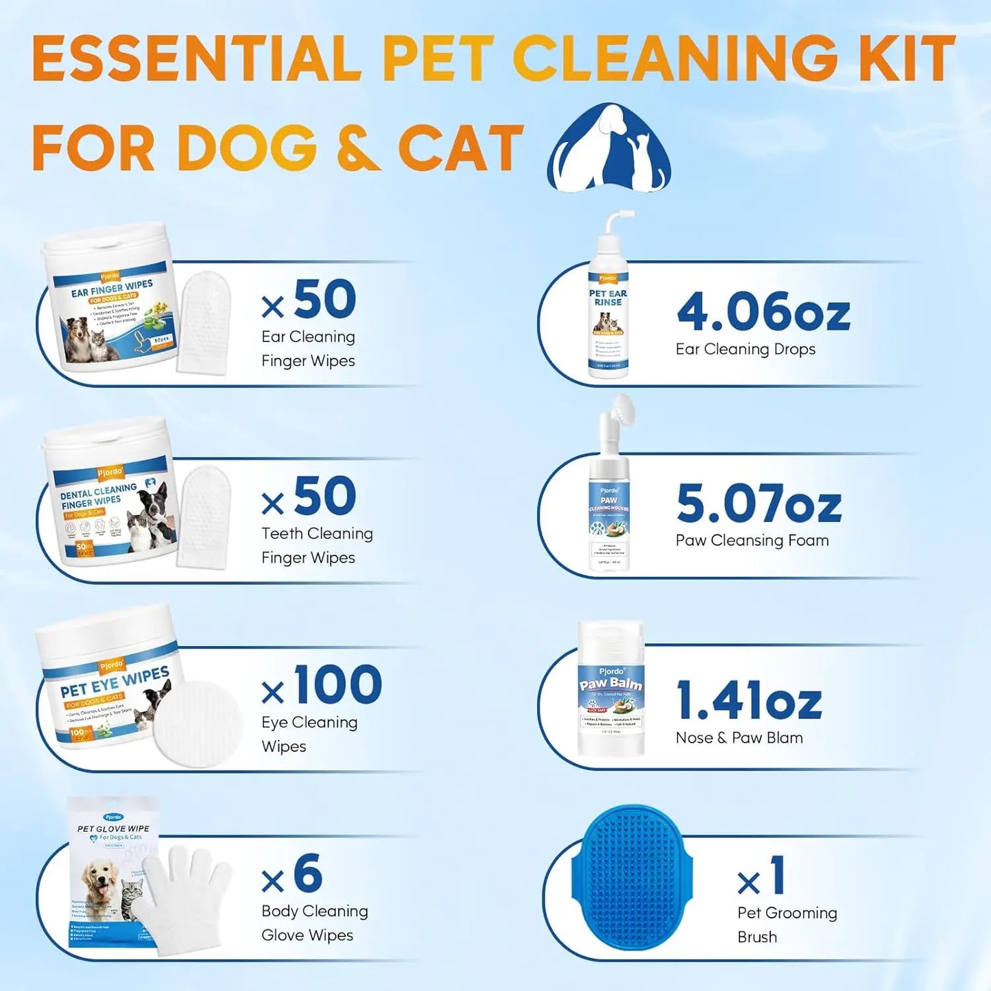 XMSJ Dog Wipes Cleaning and Deodorizing Grooming Kit