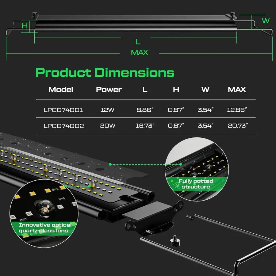 UVB Reptile Light Strip With Dimming LCD Remote Timer