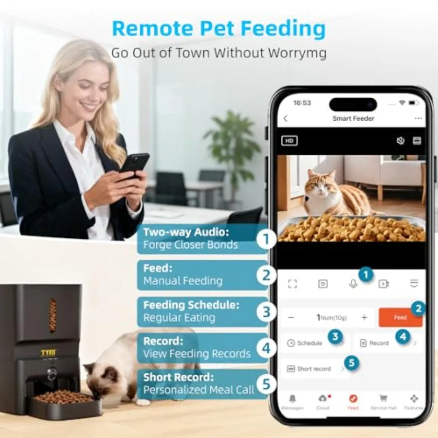 MDNG Automatic Cat Feeder With 2K Camera And WiFi App