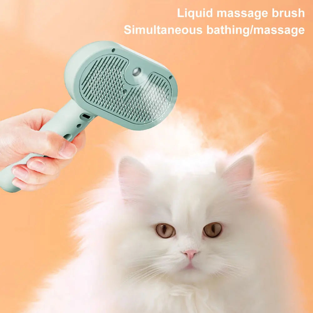 APWIKOGERH 3 In 1 Cat Steam Brush For Grooming Shedding