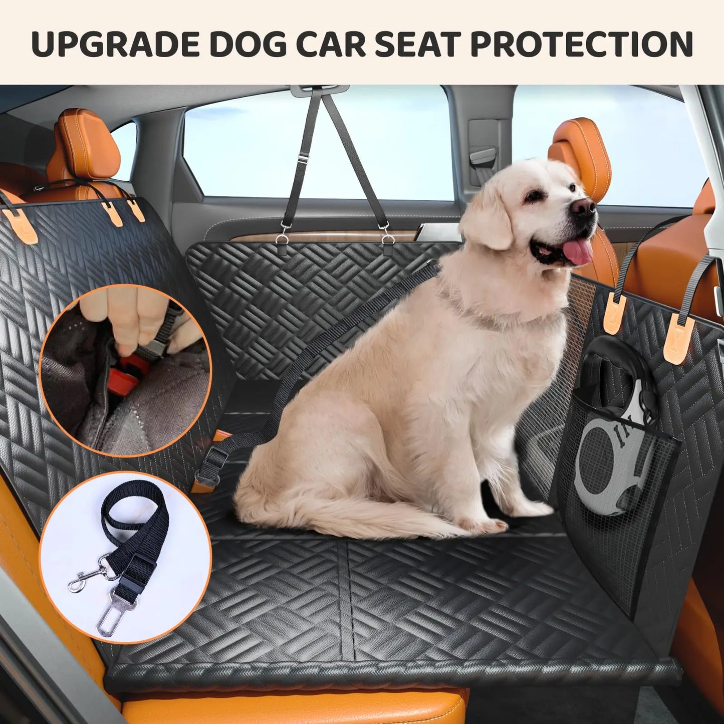 NONECN Car Back Seat Dog Hammock Cover Heavy Duty 400lb