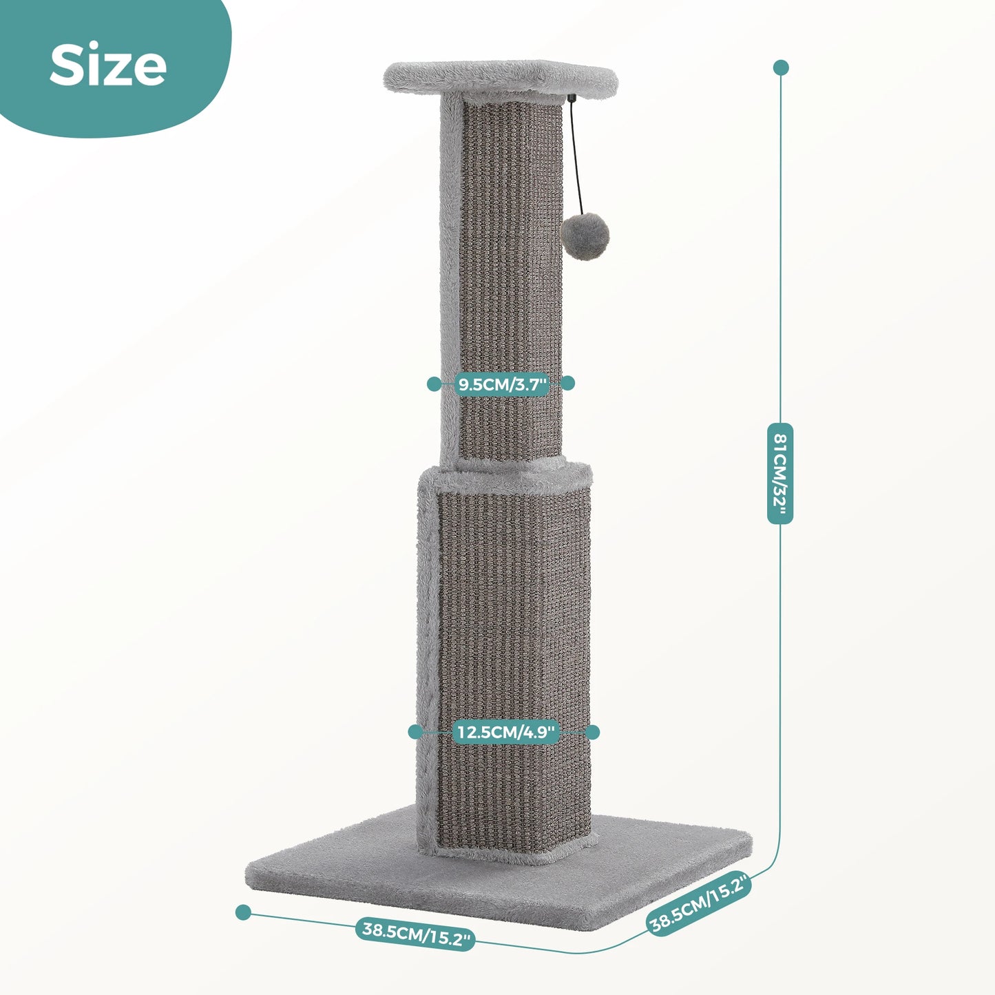 PAWZ Road Cat Scratching Post Indoor Sisal Dangling Ball Toy