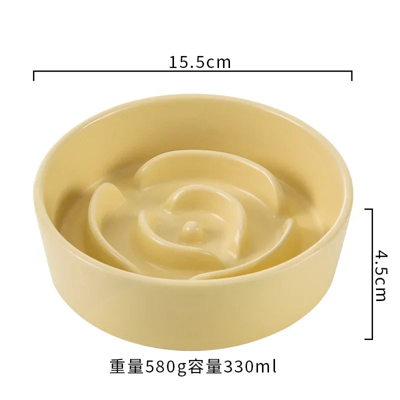Ceramic Slow Feeder Dog Bowl For Small To Medium Dogs