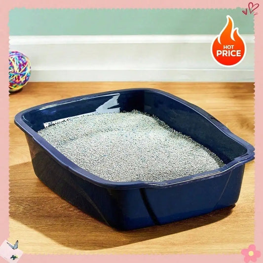 Plastic Large Open Litter Box For Easy Cleaning Odor Control