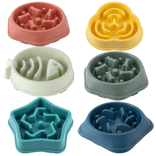 Slow Feeder Pet Bowl Anti Choking Non Slip Round Maze