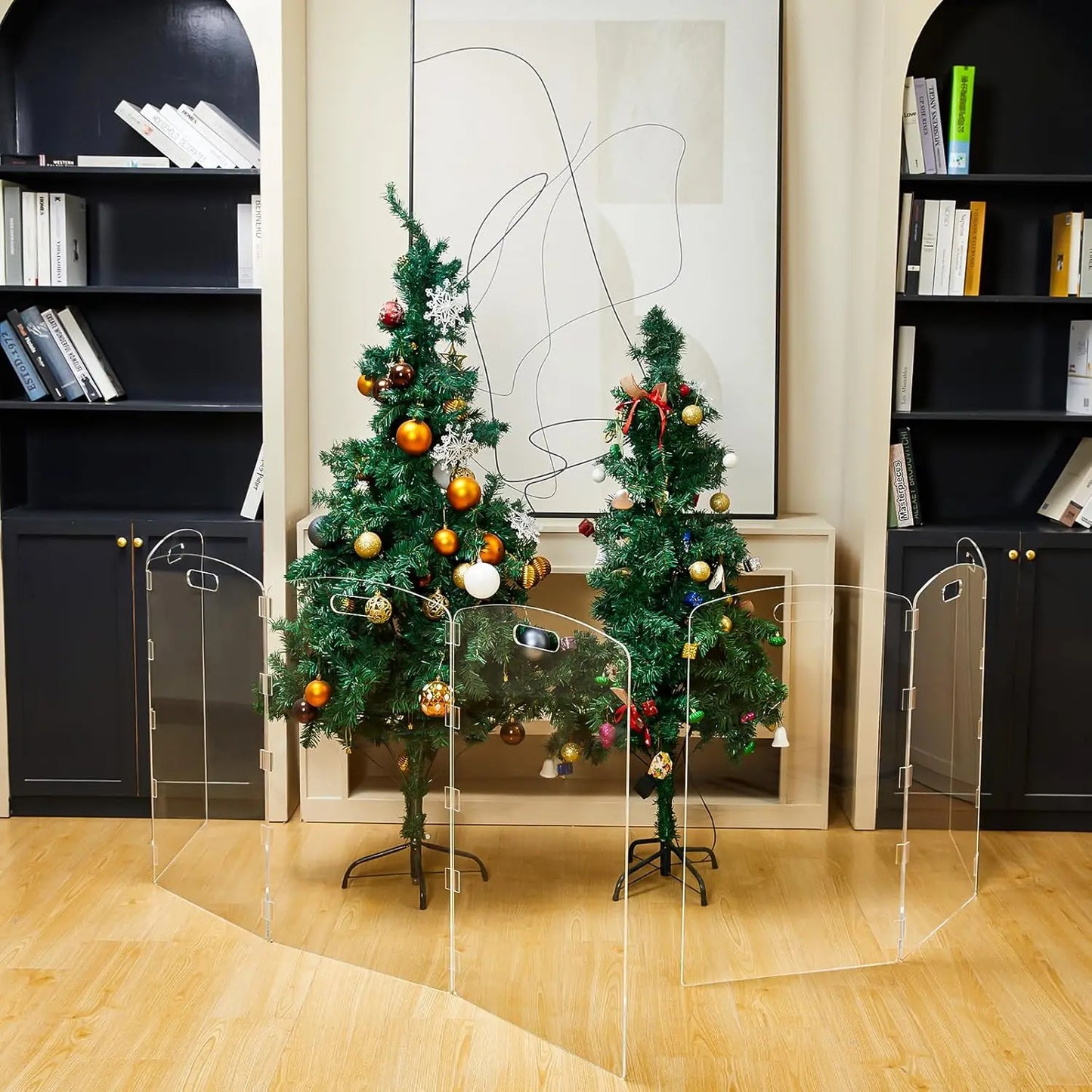 NONEDog Door Modern Frame Clear Acrylic Freestanding Dog Gate