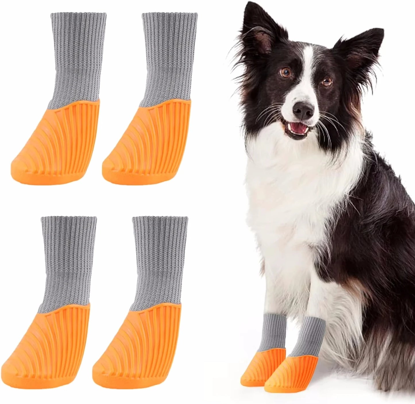 Waterproof Dog Boots Anti Slip Paw Protector Set Outdoor