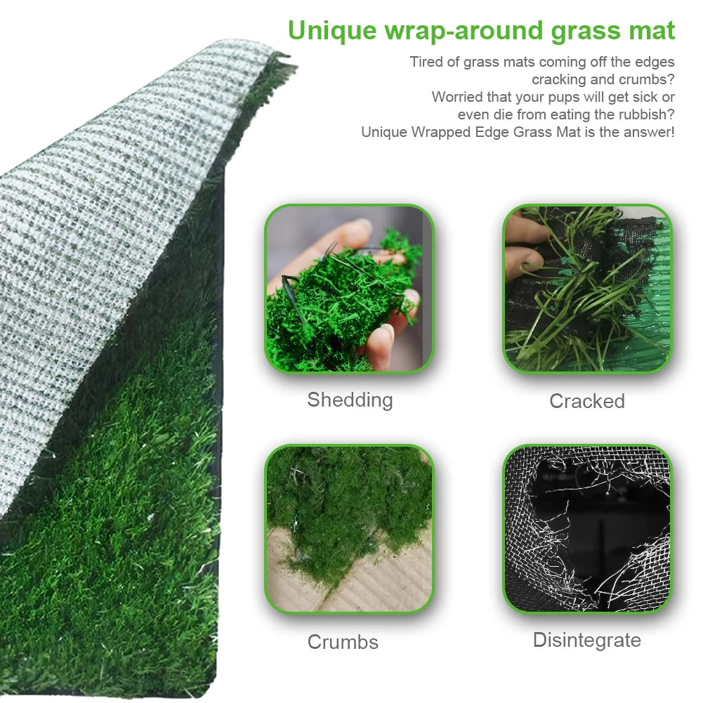 None Dog Grass Pad With Large Tray Puppy Turf Potty