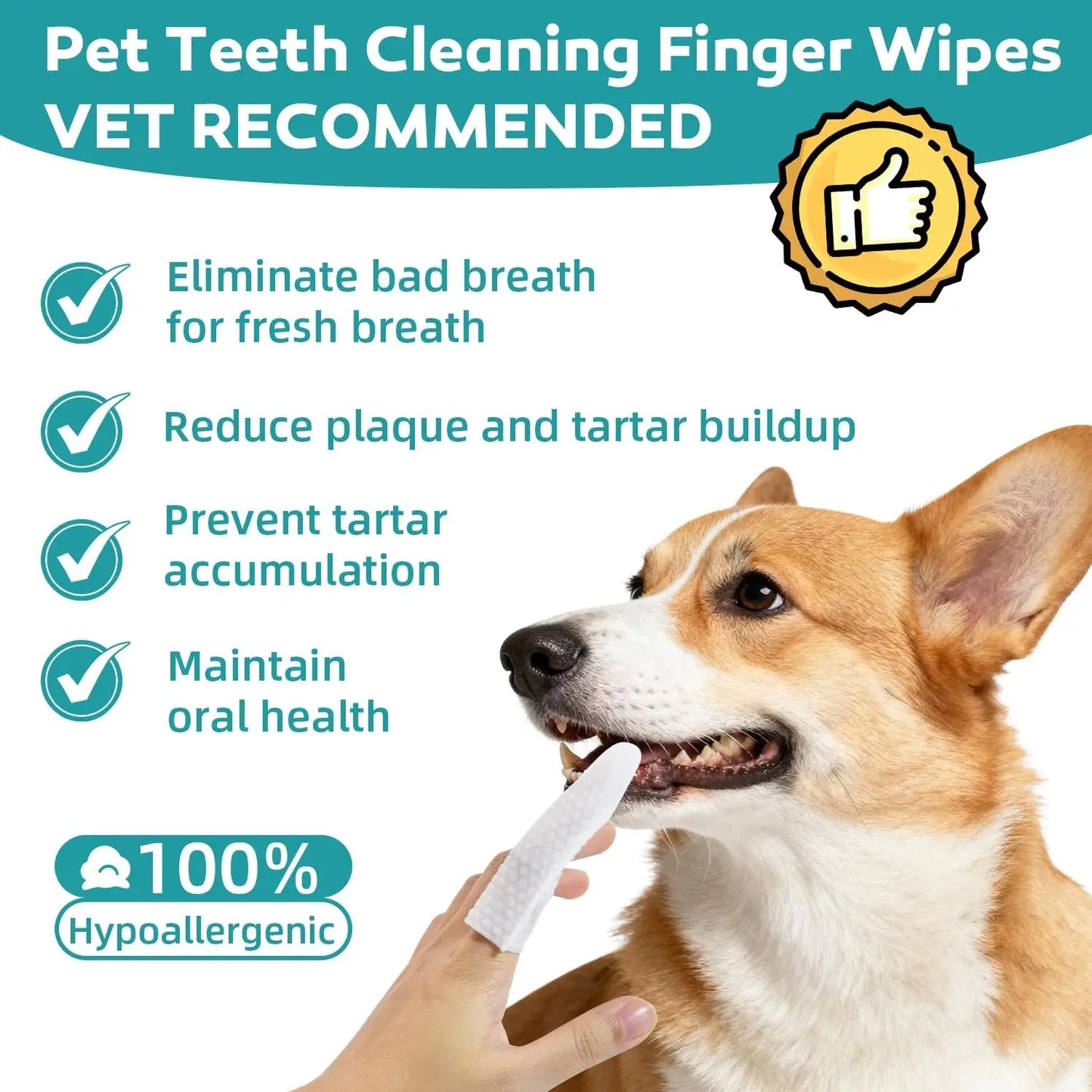 XMSJ Dog And Cat Teeth Cleaning Wipes Natural Formula NoRinse