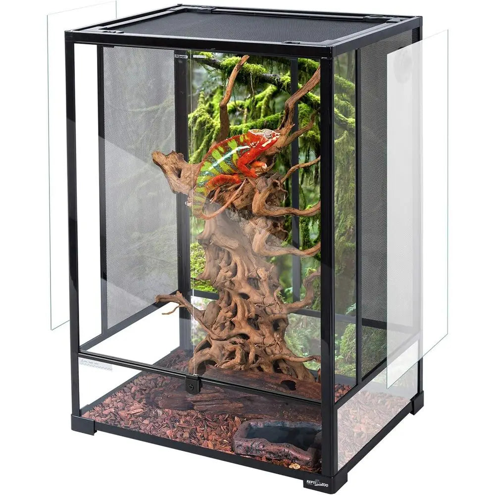 Glass Reptile Terrarium With Double Hinged Door And Screen Vent