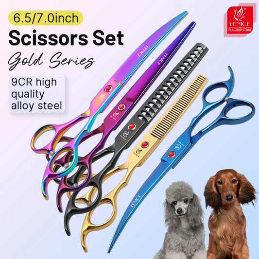 Fenice Dog Grooming Scissors 9Cr Steel Home Use Set