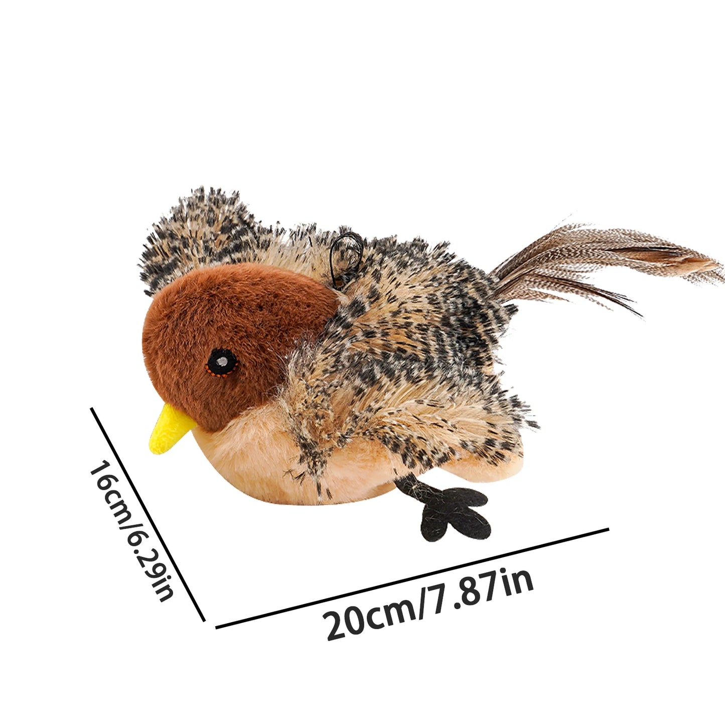 Remote Control Plush Chirping Bird Cat Toy For Kitten