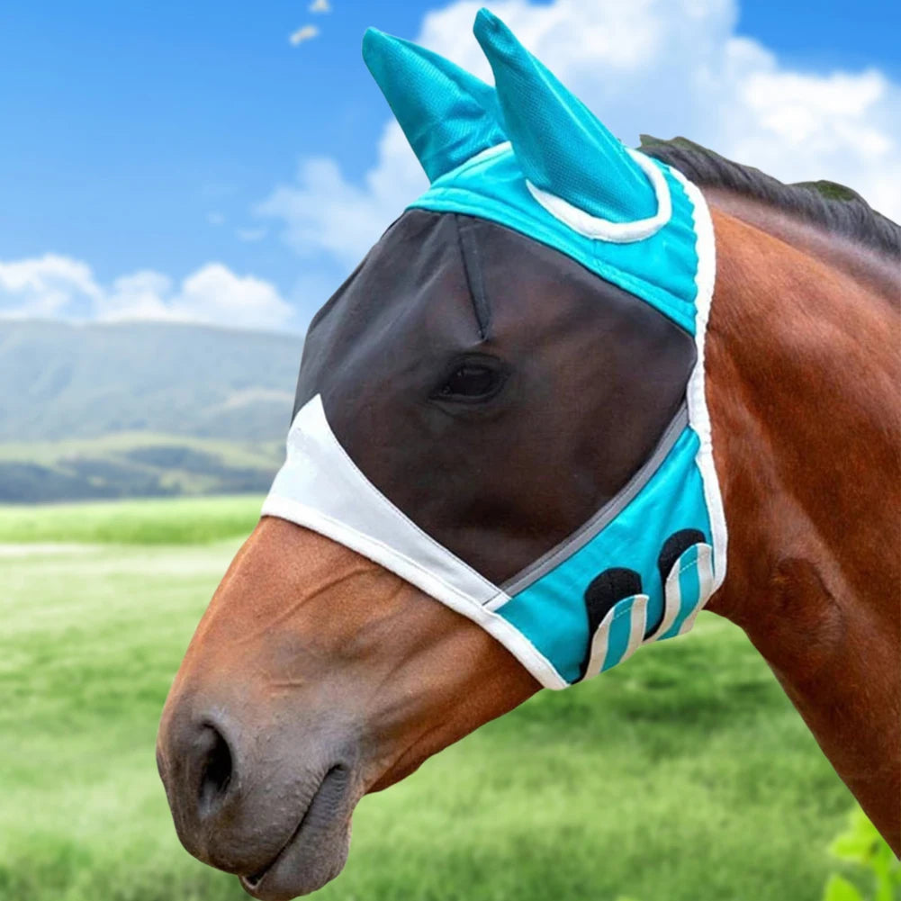 Shunmaii Breathable Horse Fly Mask Mesh Eye Shield For Horses