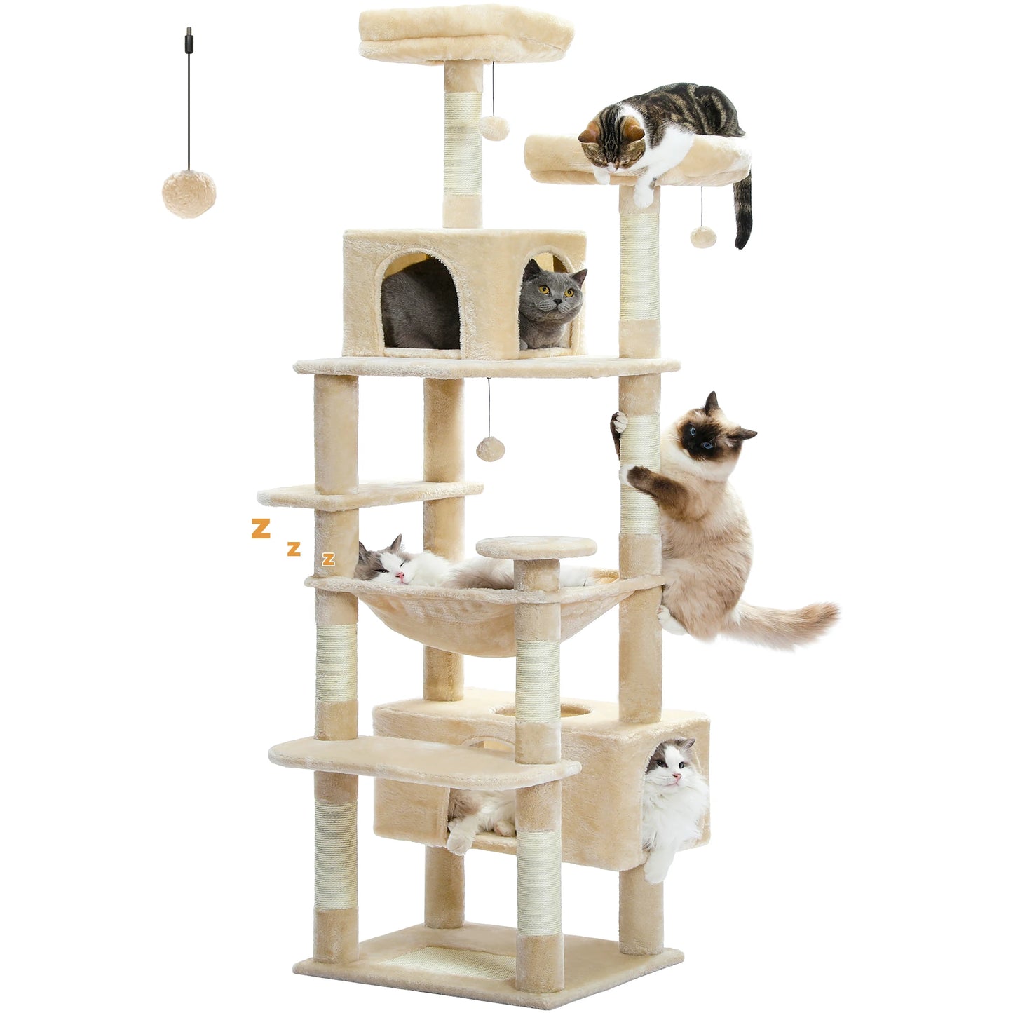 PEQULTICN Five Level Cat Tree Tower With Scratching Posts