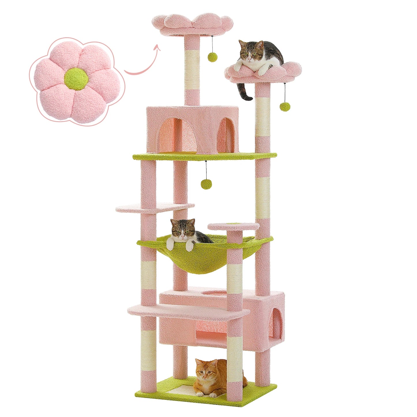 PEQULTICN Five Level Cat Tree Tower With Scratching Posts