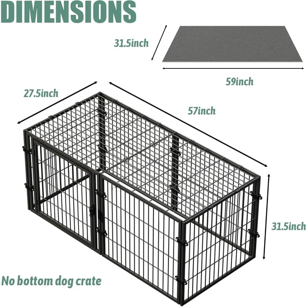 Heavy Duty Alloy Steel Dog Crate Indoor Outdoor Pet Cage Safe Playpen