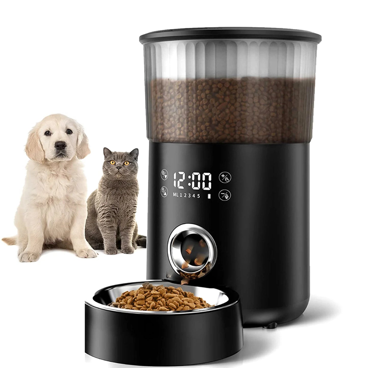 Iseebiz Automatic Pet Feeder With Voice Recording For Cats