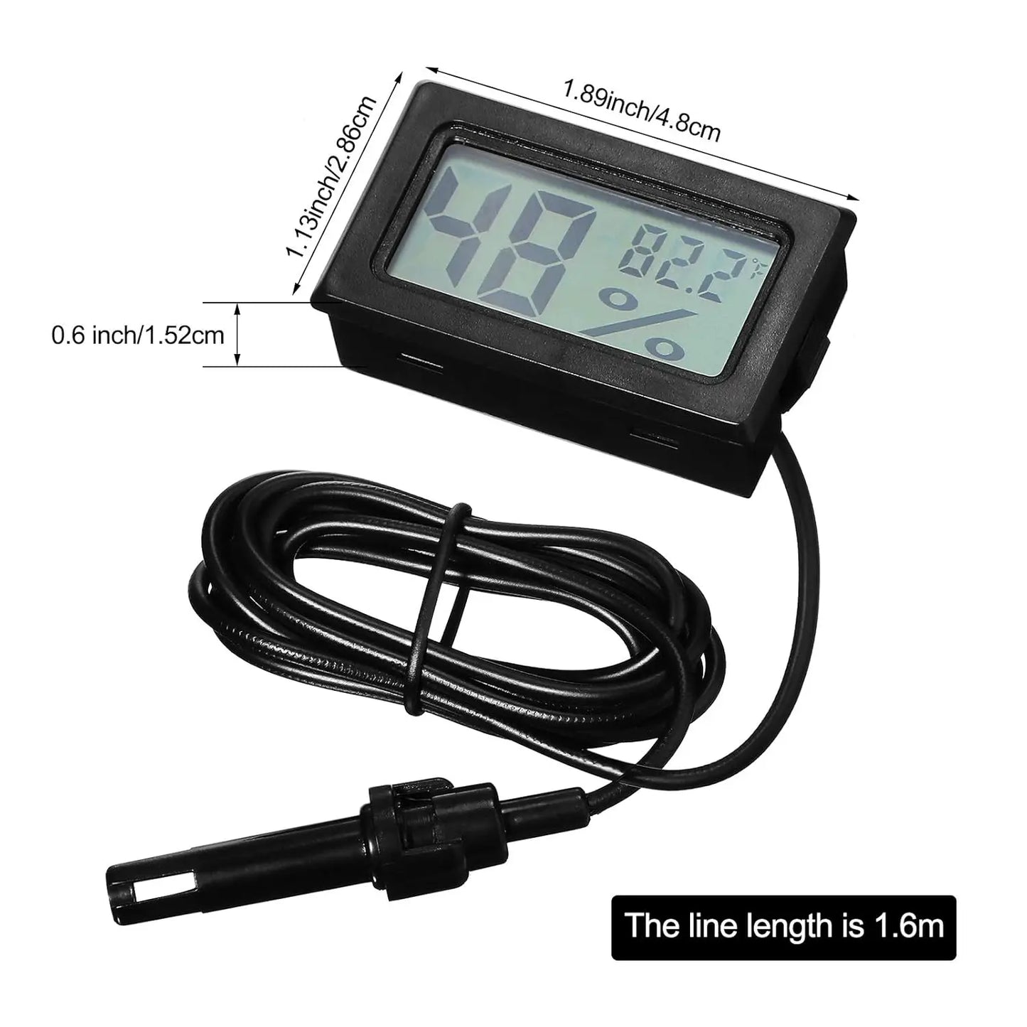 XMSJ Mini Digital Thermometer Hygrometer With Probe LCD Display