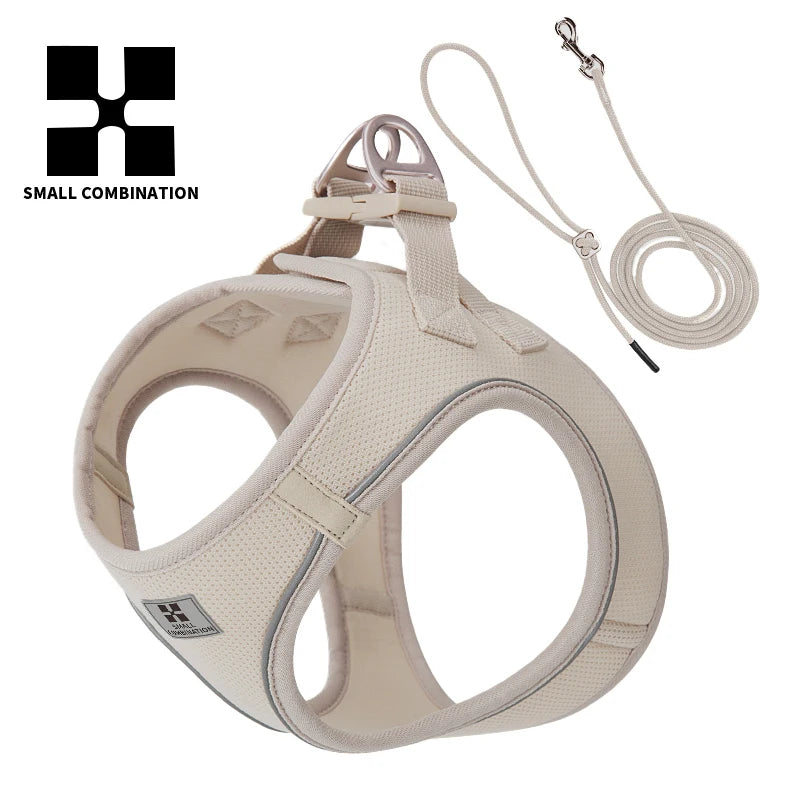 Dog Harness Leash Set Reflective Adjustable Pet Vest For Outdoors