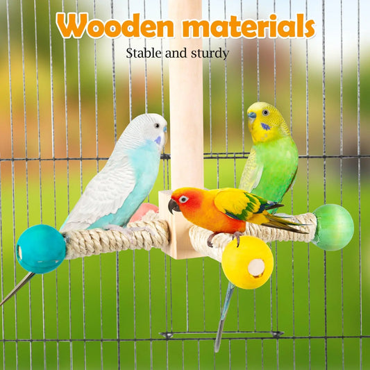 NONECN Interactive Spinning Bird Perch Toy For Budgies And Small Parakeets