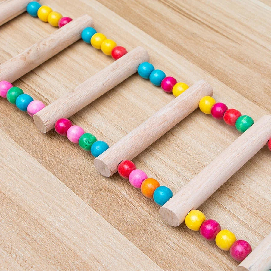 Wooden Bird Swing Ladder Toy For Cockatiel Parakeet Budgie Parrot