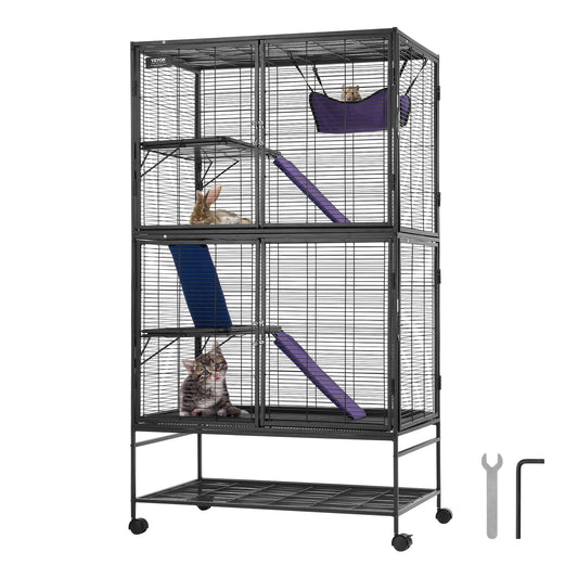 VEVOR 4-Tier Rolling Metal Critter Cage for Small Animals