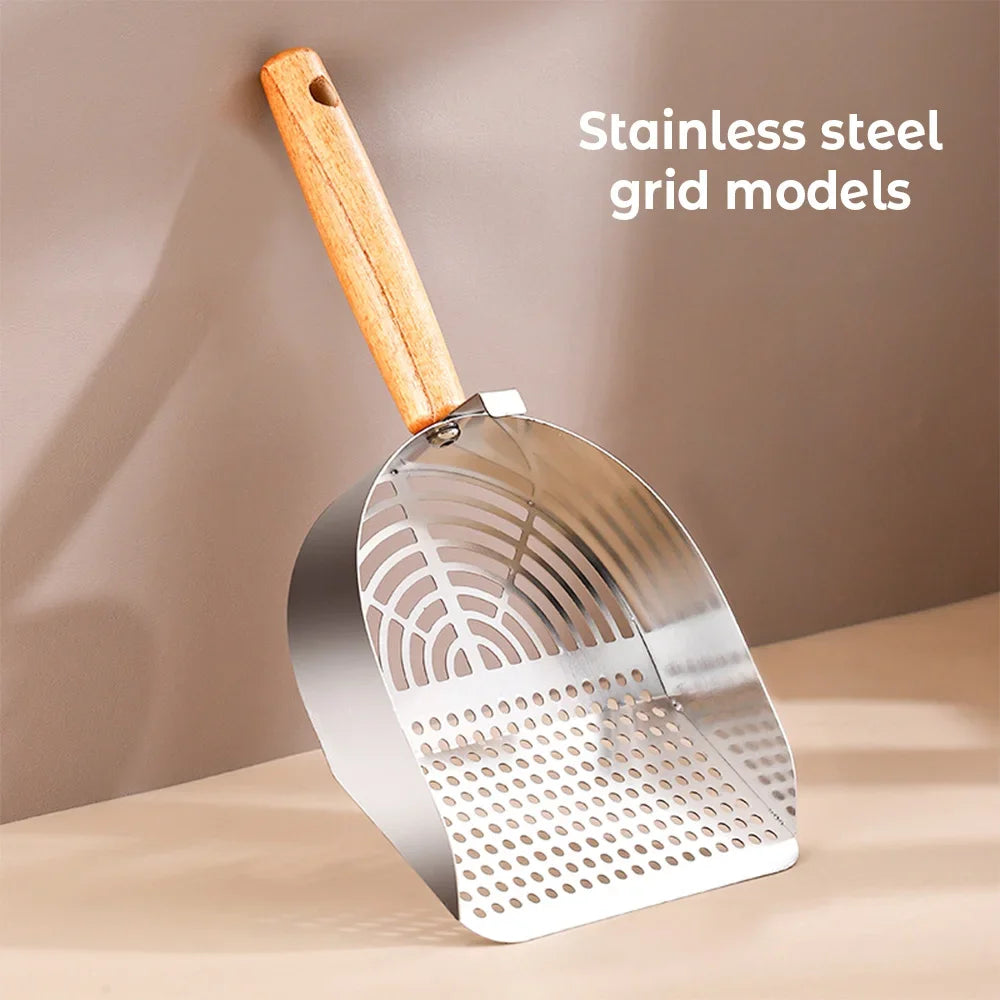 Steel Cat Litter Scoop With Long Handle For Easy Cleaning