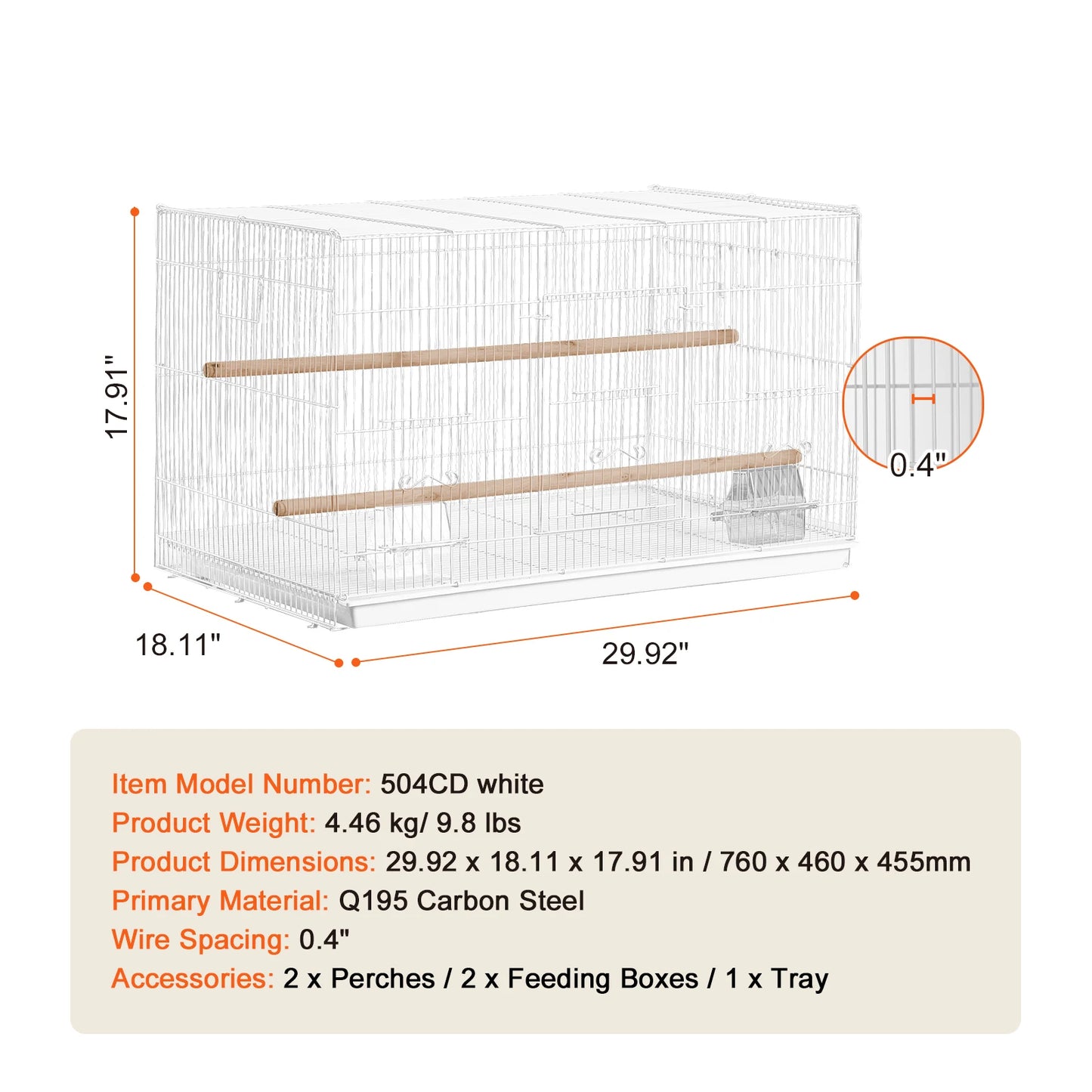 SucceBuy Flight Bird Cage With Divider Stackable Travel Pet Cage