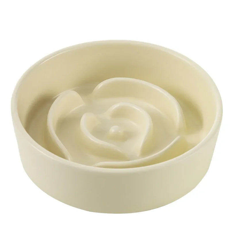 Ceramic Slow Feeder Dog Bowl For Small To Medium Dogs