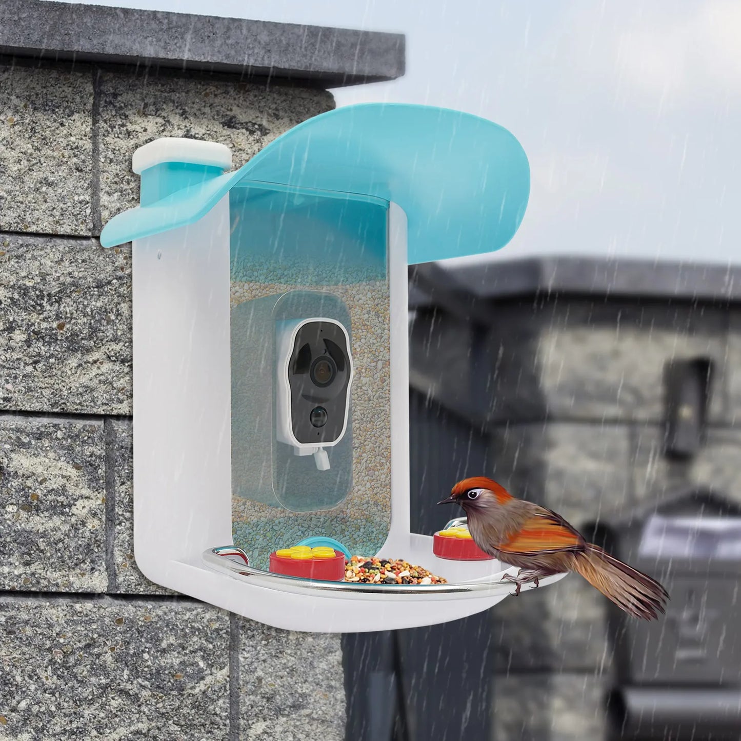 Smart Bird Feeder With Camera Outdoor Auto Capture Solar Panel