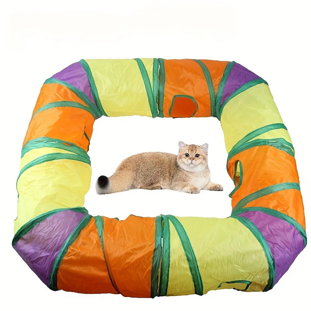 Cat Tunnels 4 Pack Suede Play Tunnels for Cats Indoor