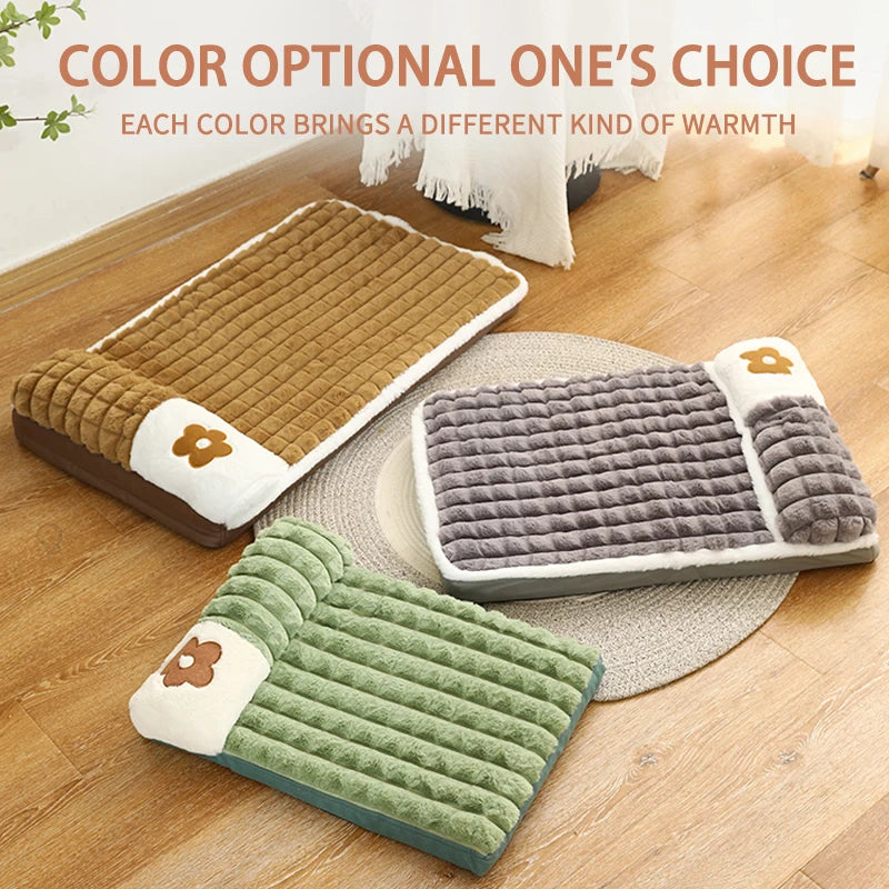 NONECN Thickened Dog Bed Removable Winter Warm Washable Mat