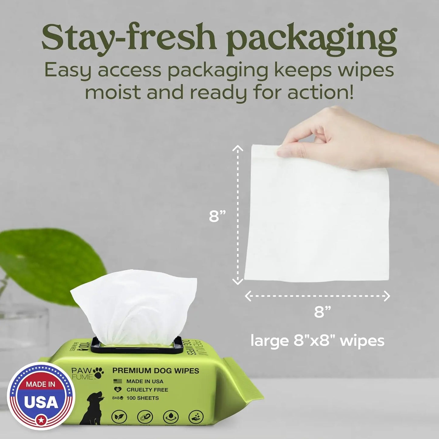 Pawfume Premium Hypoallergenic Dog Wipes For Eyes, Face, Paws