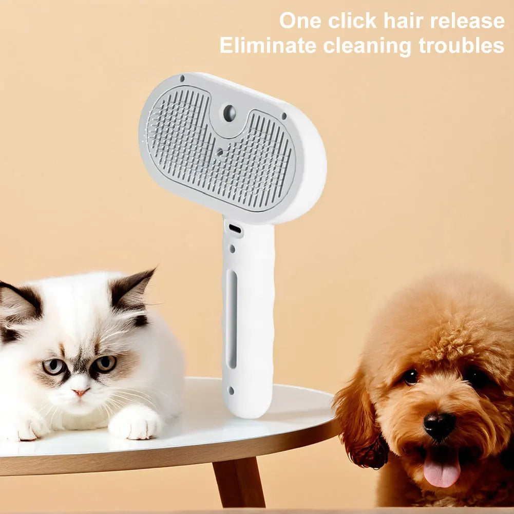 APWIKOGERH 3 In 1 Cat Steam Brush For Grooming Shedding