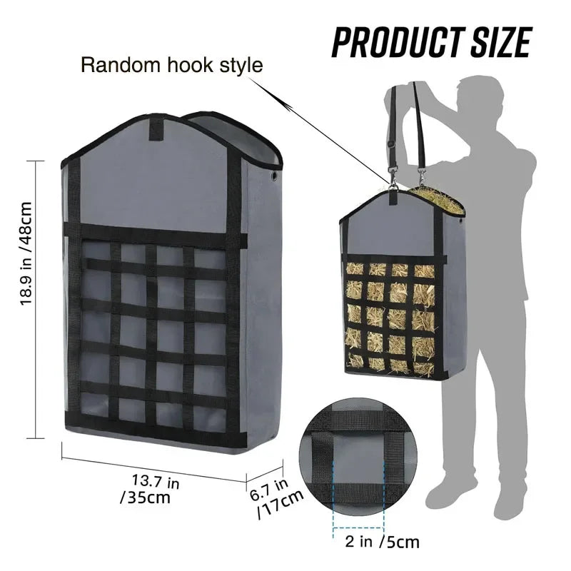 Durable Polyester Horse Hay Bag With Clear View Mesh