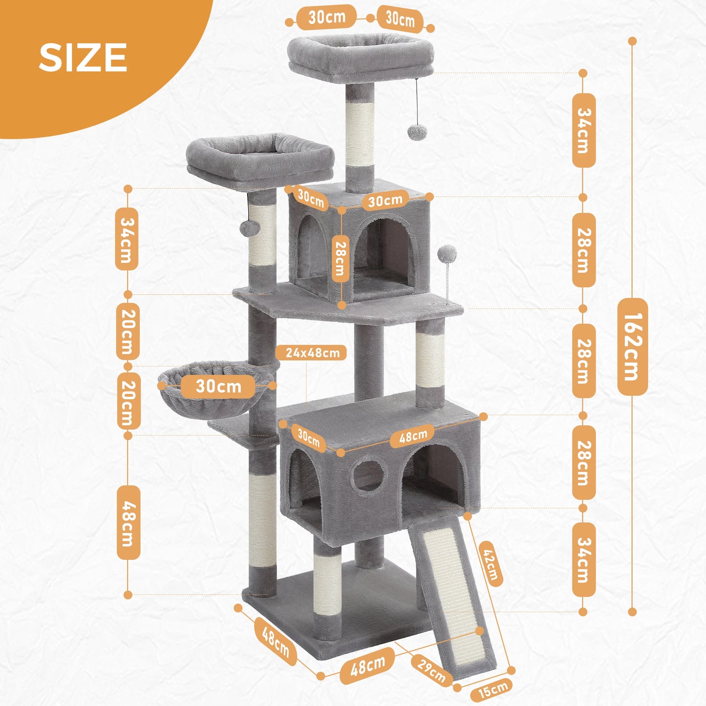 PEQULTICN Cat Tree Indoor Multi-Level Tower With Scratching Posts