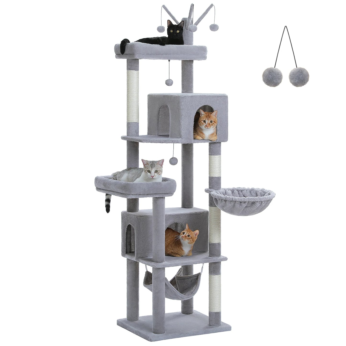 PEQULTICN Cat Tree With Perches Condos And Hammocks Sisal Rope