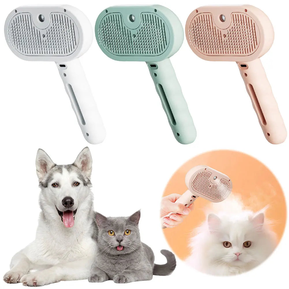 APWIKOGERH 3 In 1 Cat Steam Brush For Grooming Shedding