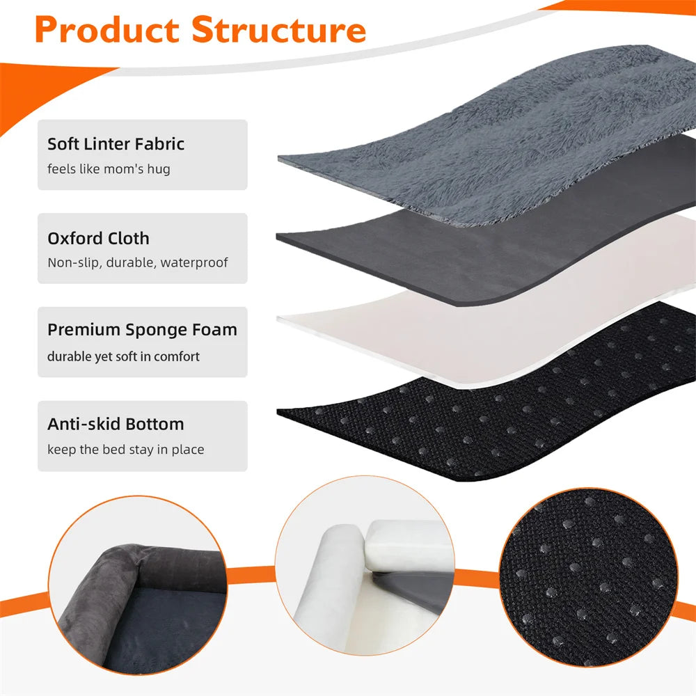 BORWART Calming Orthopedic Memory Foam Dog Bed With Removable Cover