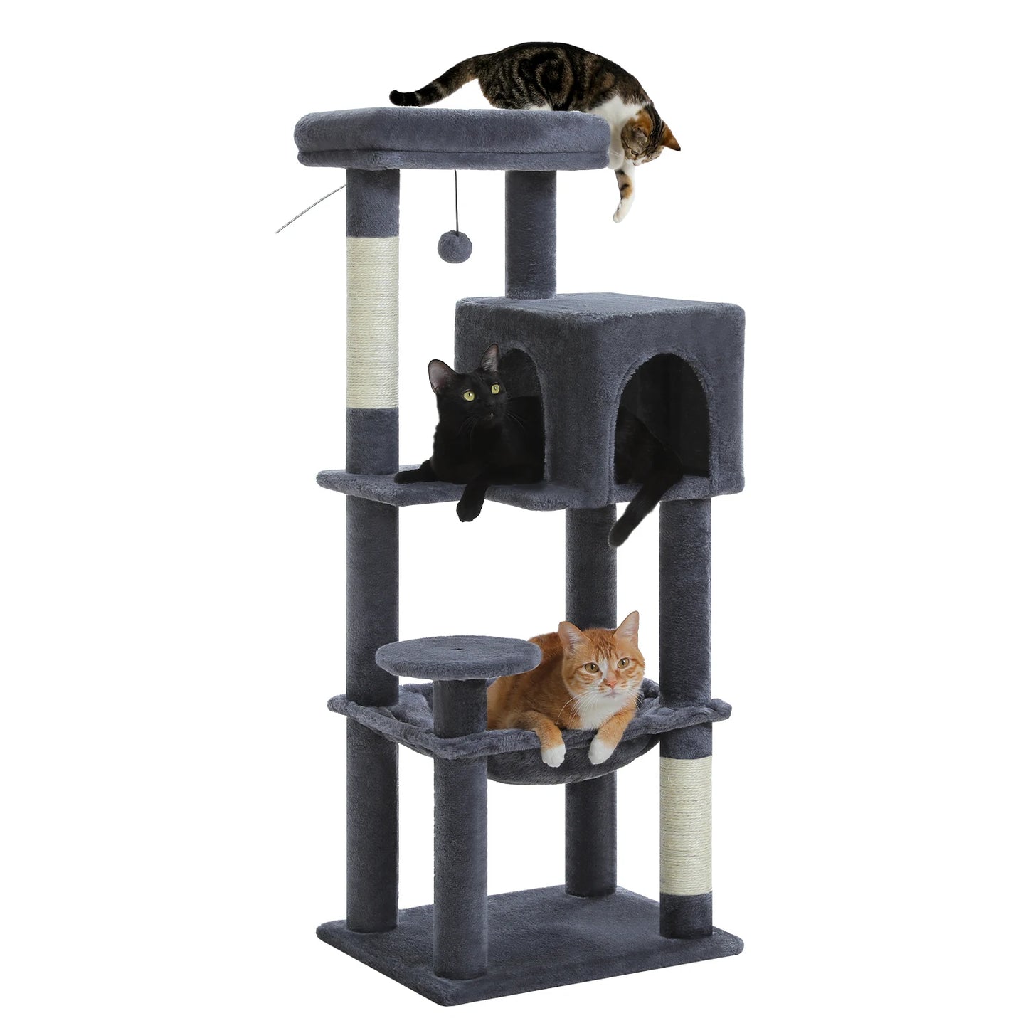PEQULTICN Multi Level Cat Tree Tower With Scratching Posts Condo Hammock