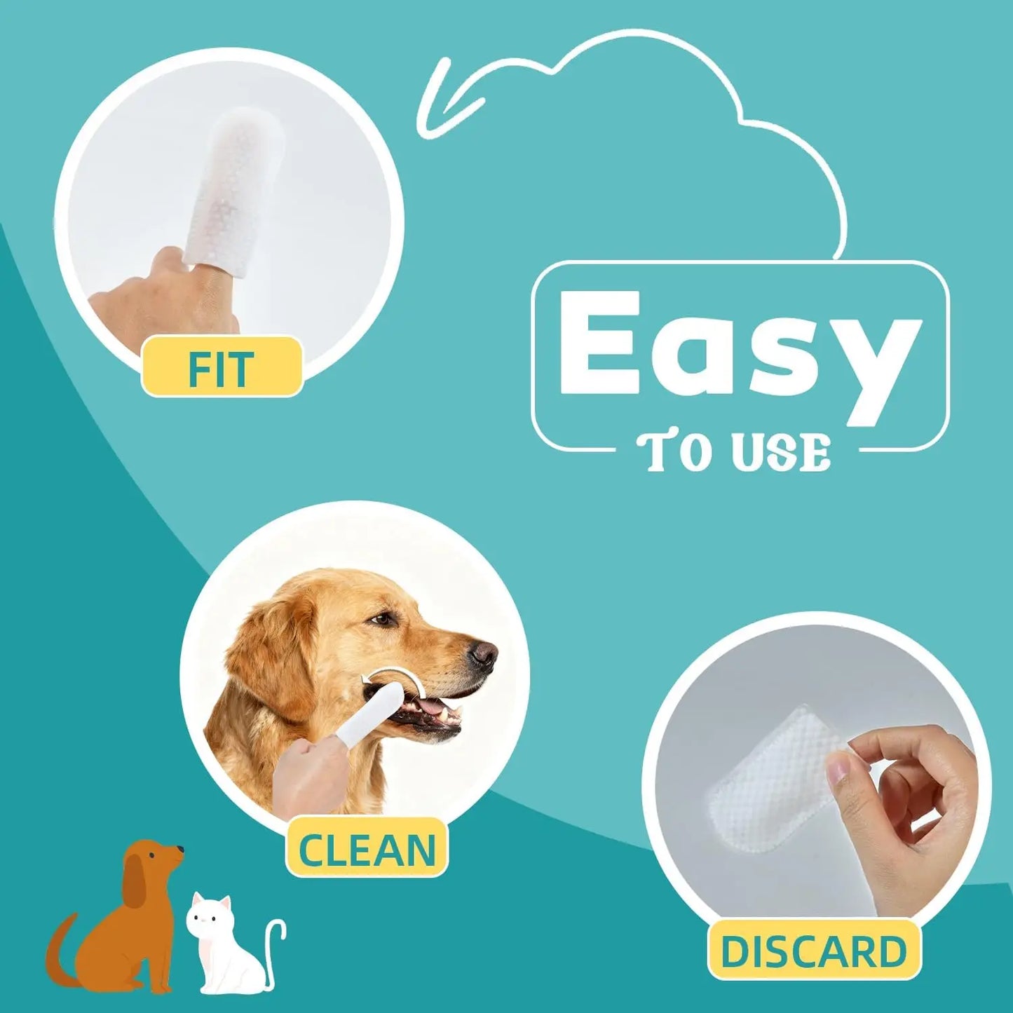 XMSJ Dog And Cat Teeth Cleaning Wipes Natural Formula NoRinse