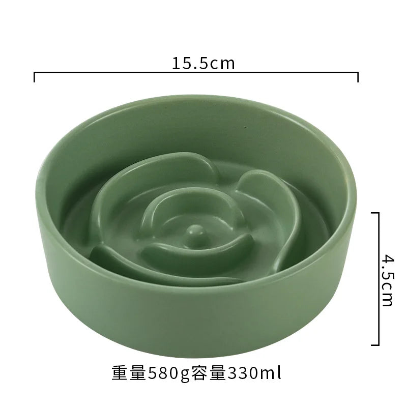 Ceramic Slow Feeder Dog Bowl For Small To Medium Dogs