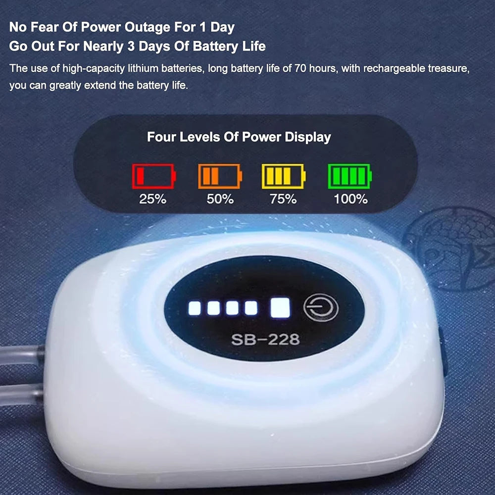 Portable USB Aquarium Oxygen Pump 28kPa Silent for Fish Tank