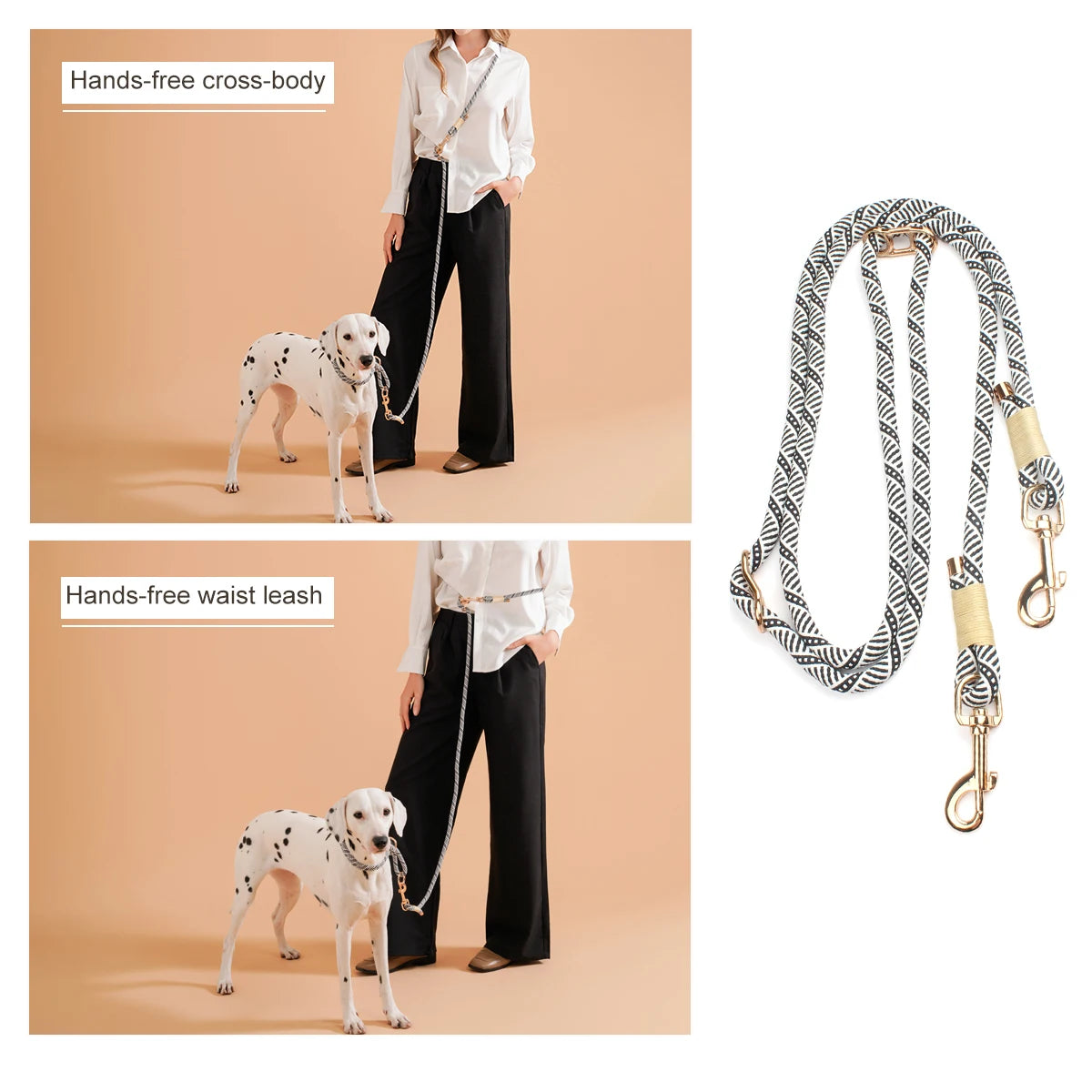 WAOPETCN Handsfree Dog Lead 10 In 1 Multi Function Leash