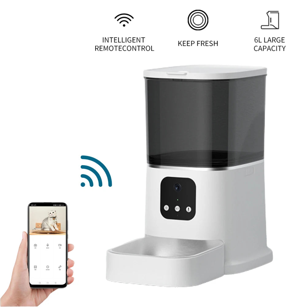 Iseebiz Automatic Pet Feeder With Voice Recording For Cats